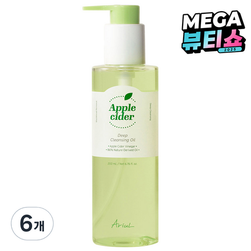 아리얼 비건 애플 사이다 딥 클렌징 오일, 200ml, 6개