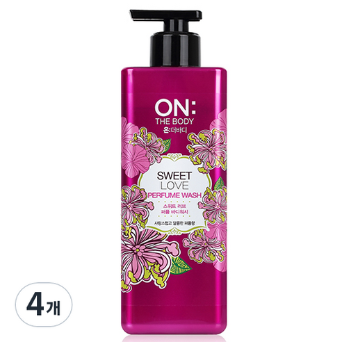 온더바디 스위트 러브 퍼퓸 바디워시, 500g, 500ml, 4개