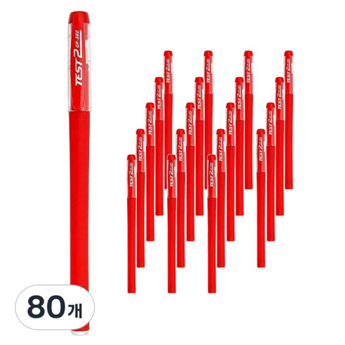 피어니스트 사무용품 젤펜 0.5mm, 02 레드, 80개