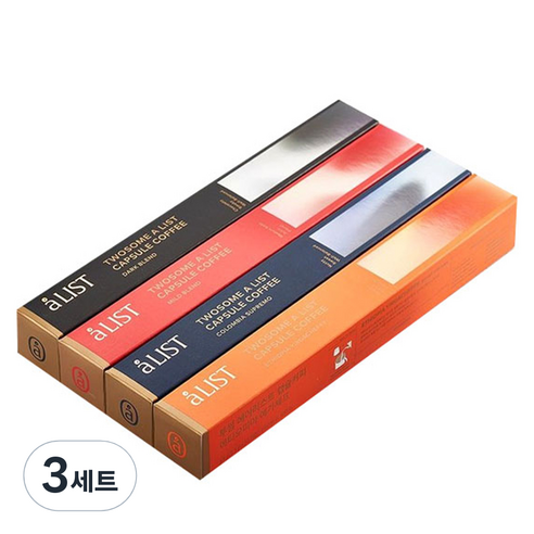 aLIST 투썸 캡슐커피 4종 x 10p 세트, 다크블렌드 + 마일드블렌드 + 콜롬비아 수프리모 + 에티오피아 예가체프, 3세트