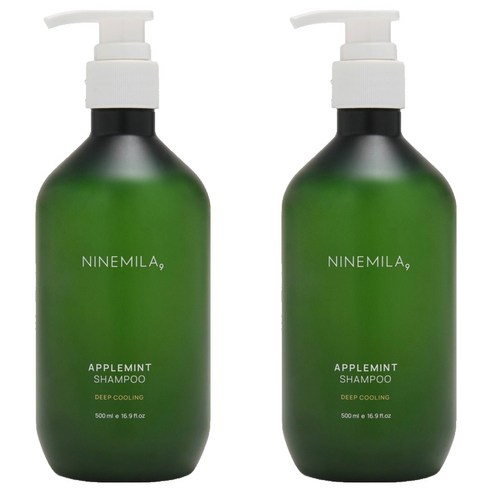 나인밀라 애플민트 샴푸, 500ml, 2개