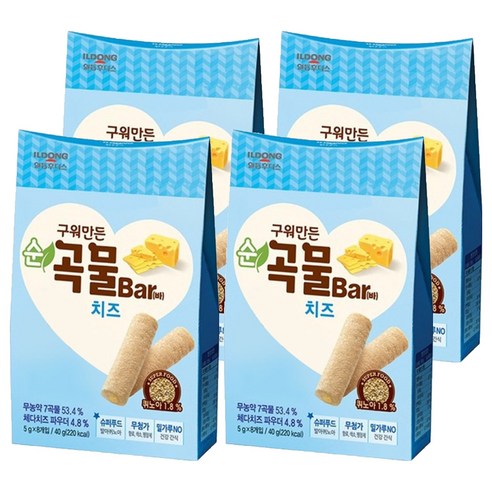일동후디스 구워만든 순곡물바, 치즈, 40g, 4개
