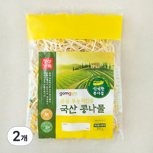 곰곰 무농약인증 국산 콩나물, 300g, 2개