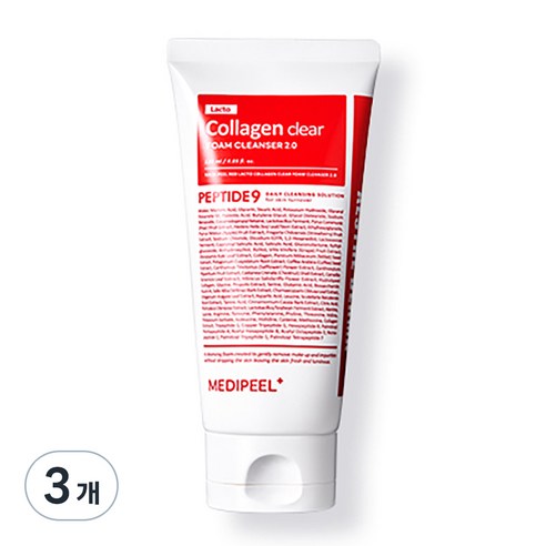 메디필 레드 락토 콜라겐 클리어 폼 클렌저 2.0, 120ml, 3개