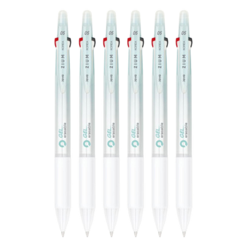 자바펜 지움3겔 지워지는 볼펜 0.5mm, 민트, 6개