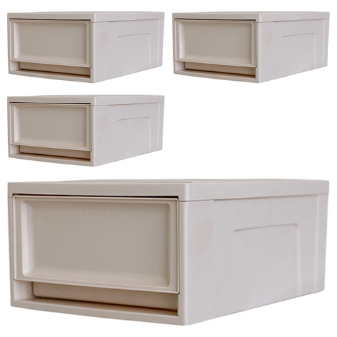 아이리스 1단 서랍함 BC-370, 베이지, 26.4 x 37 x 16 cm, 4개