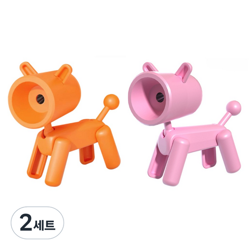 블랙트리 스탠딩 휴대용 연필깎이 2종 세트, 오렌지, 핑크, 2세트