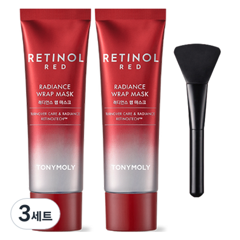 토니모리 레드 레티놀 래디언스 랩 마스크 50ml x 2p + 팩 브러쉬 세트, 3세트