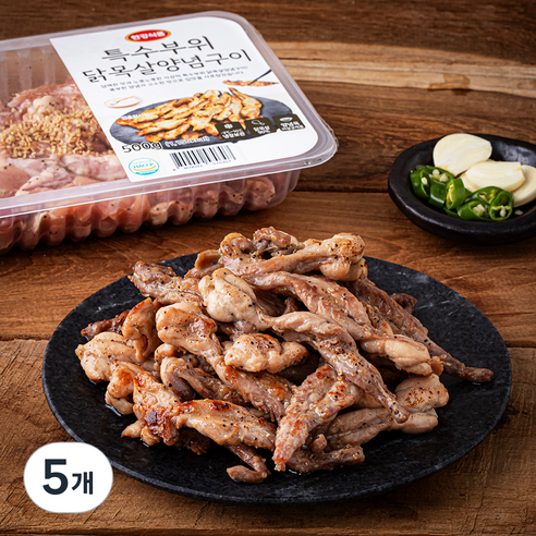 한강식품 특수부위 닭 목살 양념구이, 500g, 5개