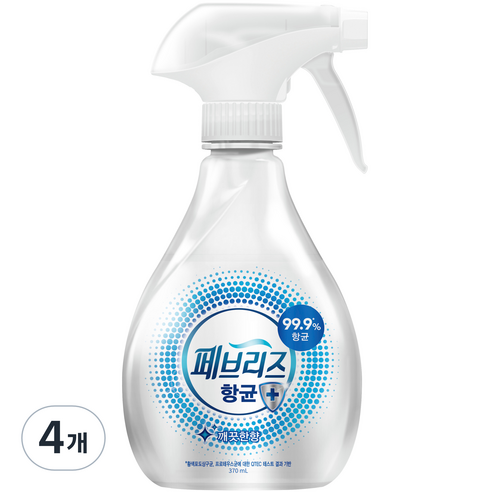 페브리즈 플러스 섬유탈취제, 370ml, 4개, 깨끗한향