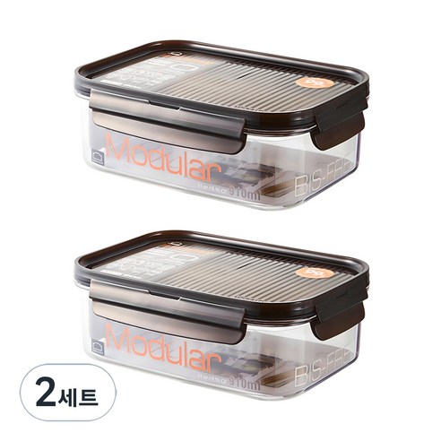 락앤락 비스프리 모듈러 직사각 910ml, 2세트, 910ml 2P