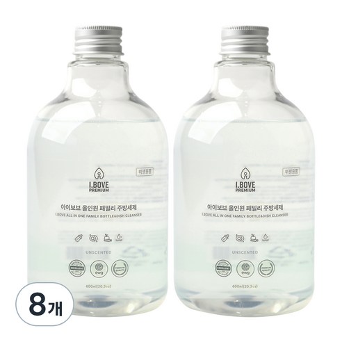 아이보브 올인원 패밀리 주방세제, 600ml, 8개