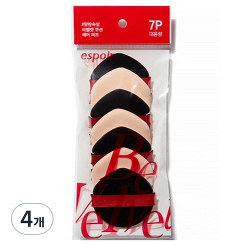 에스쁘아 비벨벳 에어 퍼프 7p, 혼합색상, 4개