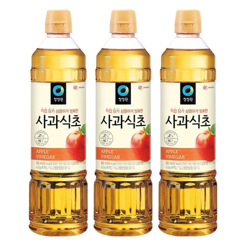 청정원 사과식초, 900ml, 3개