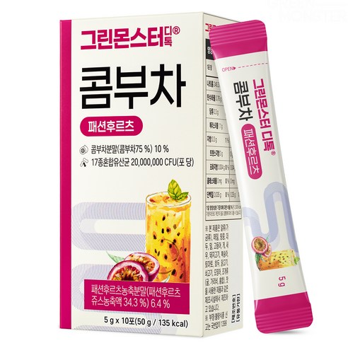 그린몬스터 디톡 콤부차 패션후르츠, 5g, 10개입, 1개