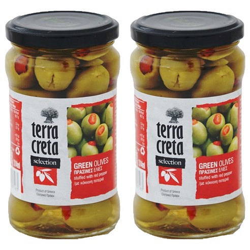 테라크레타 피망 그린 올리브 (씨 제거), 290g, 2개