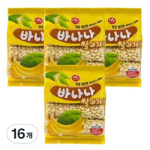 맘모스제과 바나나 쌀과자, 70g, 16개