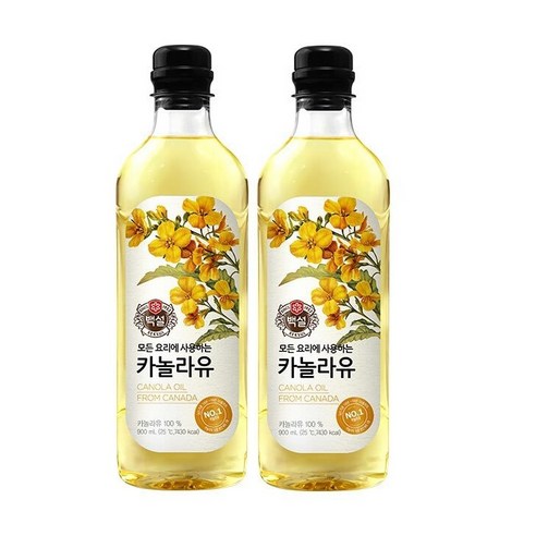 백설 카놀라유, 900ml, 2개