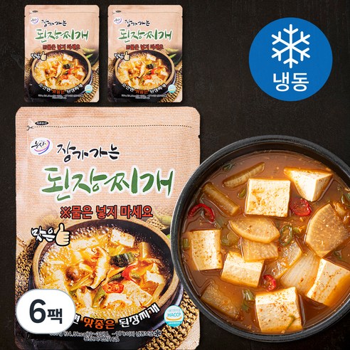 시집가는농산 장가가는 된장찌개 2~3인분 (냉동), 380g, 6팩
