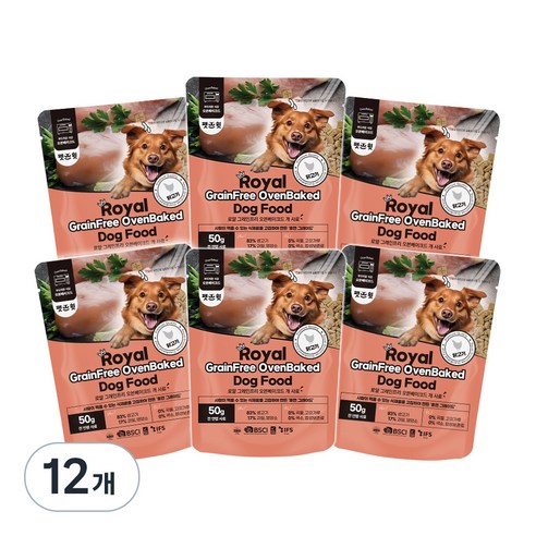 펫스윗 강아지 전연령 로얄 그레인프리 오븐베이크드 사료, 12개, 50g, 닭