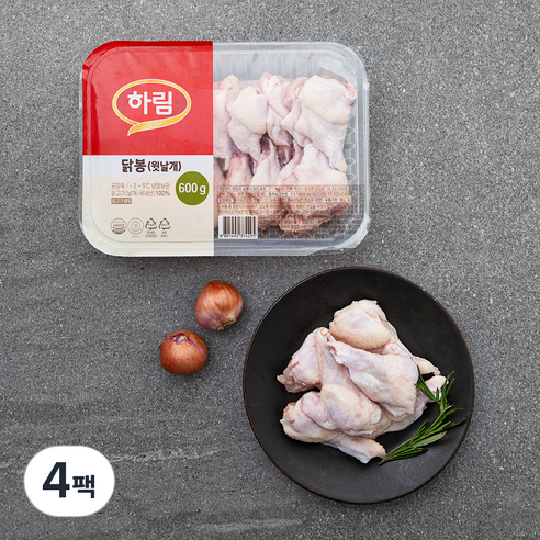 하림 닭봉 (냉장), 600g, 4팩