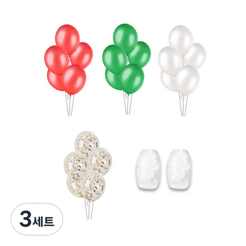 로나파티 펄풍선 4종 세트, 3세트, 크리스마스톤
