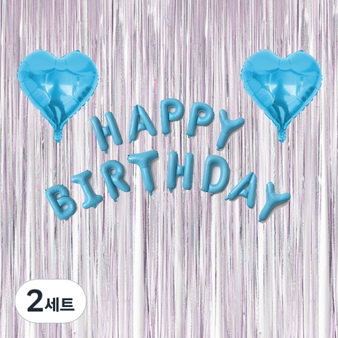 마켓감성 생일 하트 펄 반짝 파티 커튼 세트, 타입 6, 2세트