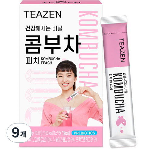 티젠 피치 콤부차, 10g, 9개