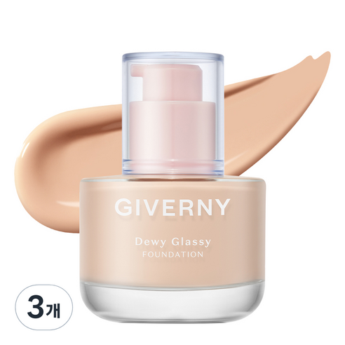 지베르니 듀이 글래시 파운데이션 30ml, 23NW 미디움 베이지, 3개