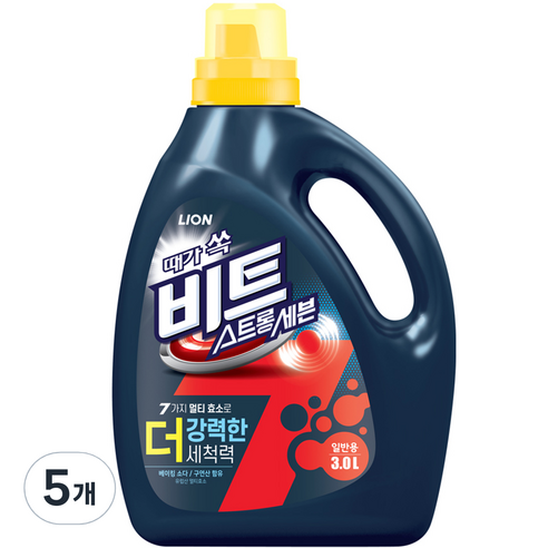 비트 스트롱 세븐 일반용 액상세제 본품, 3L, 5개