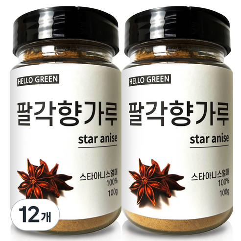 헬로우그린 팔각향 가루 통, 12개, 100g
