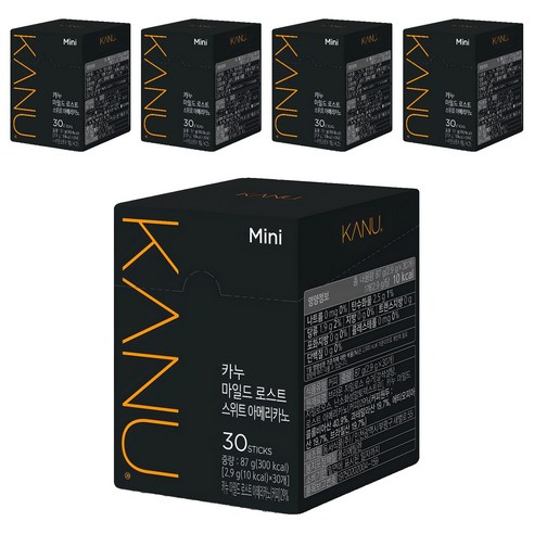 카누 마일드 로스트 스위트 아메리카노 미니 원두커피믹스, 2.9g, 30개입, 5개