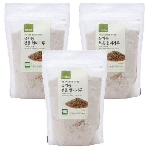 올가홀푸드 유기농 볶음 현미가루, 250g, 3개