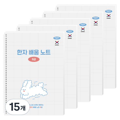 펜피아 5000 한문 8급 배움노트, 혼합색상, 15개