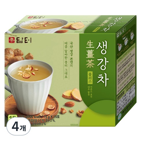 담터 생강차 플러스, 15g, 15개입, 4개