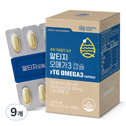 대상웰라이프 알티지 오메가3, 30정, 9개