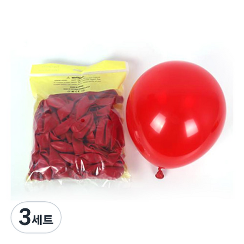 일반풍선 25cm 100p, 레드, 3세트