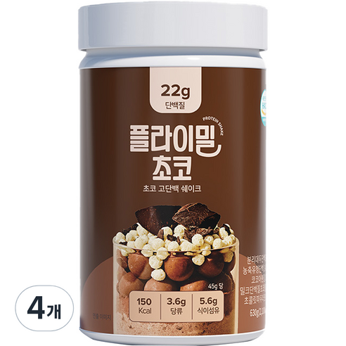 플라이밀 초코 고단백 쉐이크, 630g, 4개
