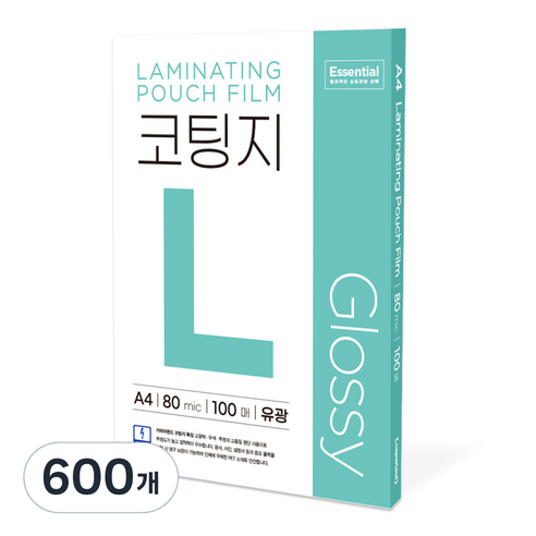 카피어랜드 에센셜 정전기 방지 코팅지 유광 80mic, A4, 600개