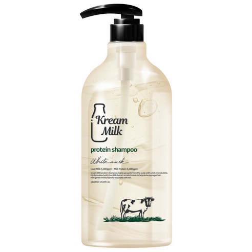 크림밀크 단백질 퍼퓸 샴푸 화이트머스크향, 2개, 1100ml