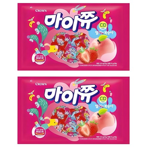 마이쮸 딸기 + 복숭아, 720g, 2개