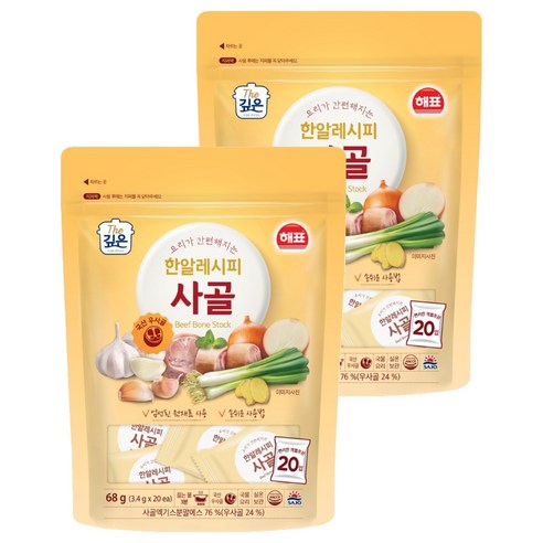 해표 한알레시피 사골, 68g, 2개
