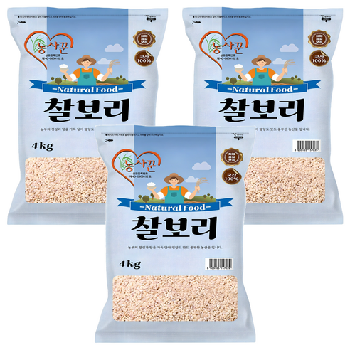 농사꾼 국산 찰보리쌀, 4kg, 3개