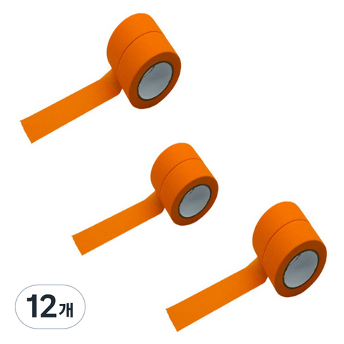 만들하비 컬러 종이 마스킹 테이프 1.5cm x 13m, 오렌지, 12개