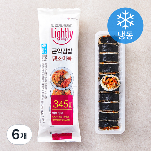 라이틀리 땡초어묵 곤약김밥 (냉동), 220g, 6개