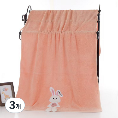 원이네 사랑스러운 토끼 바스타월 300g, 핑크, 3개