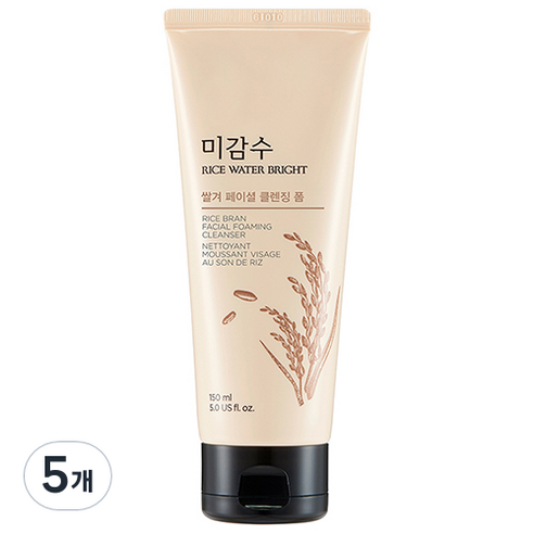 더페이스샵 미감수 브라이트 쌀겨 페이셜 클렌징 폼, 150ml, 5개