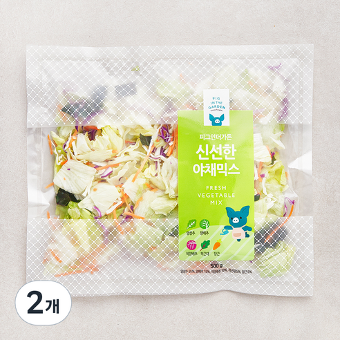 피그인더가든 신선한 야채믹스, 500g, 2개