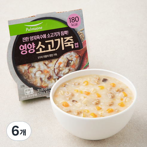 풀무원 영양 소고기죽 컵, 260g, 6개