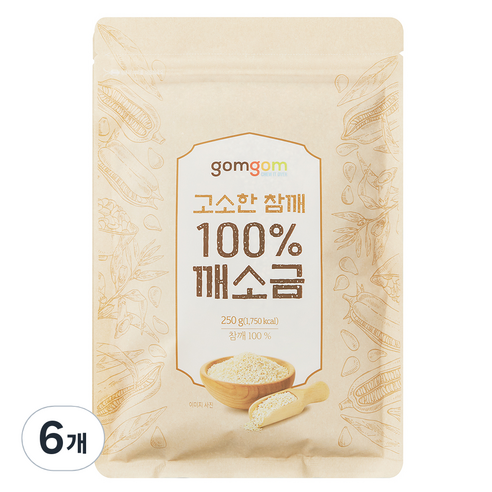 곰곰 고소한 참깨 100% 깨소금, 250g, 6개